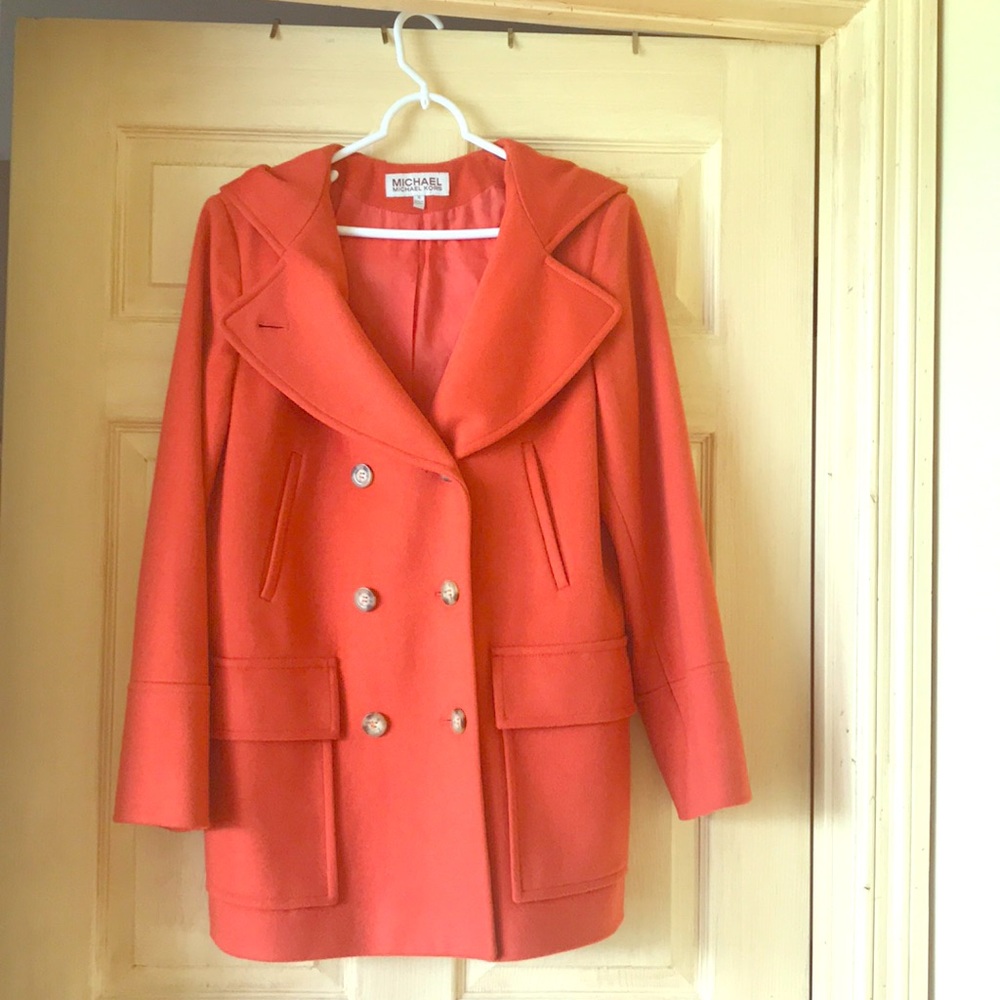 Orange Michel by Michael Kors Pea Coat